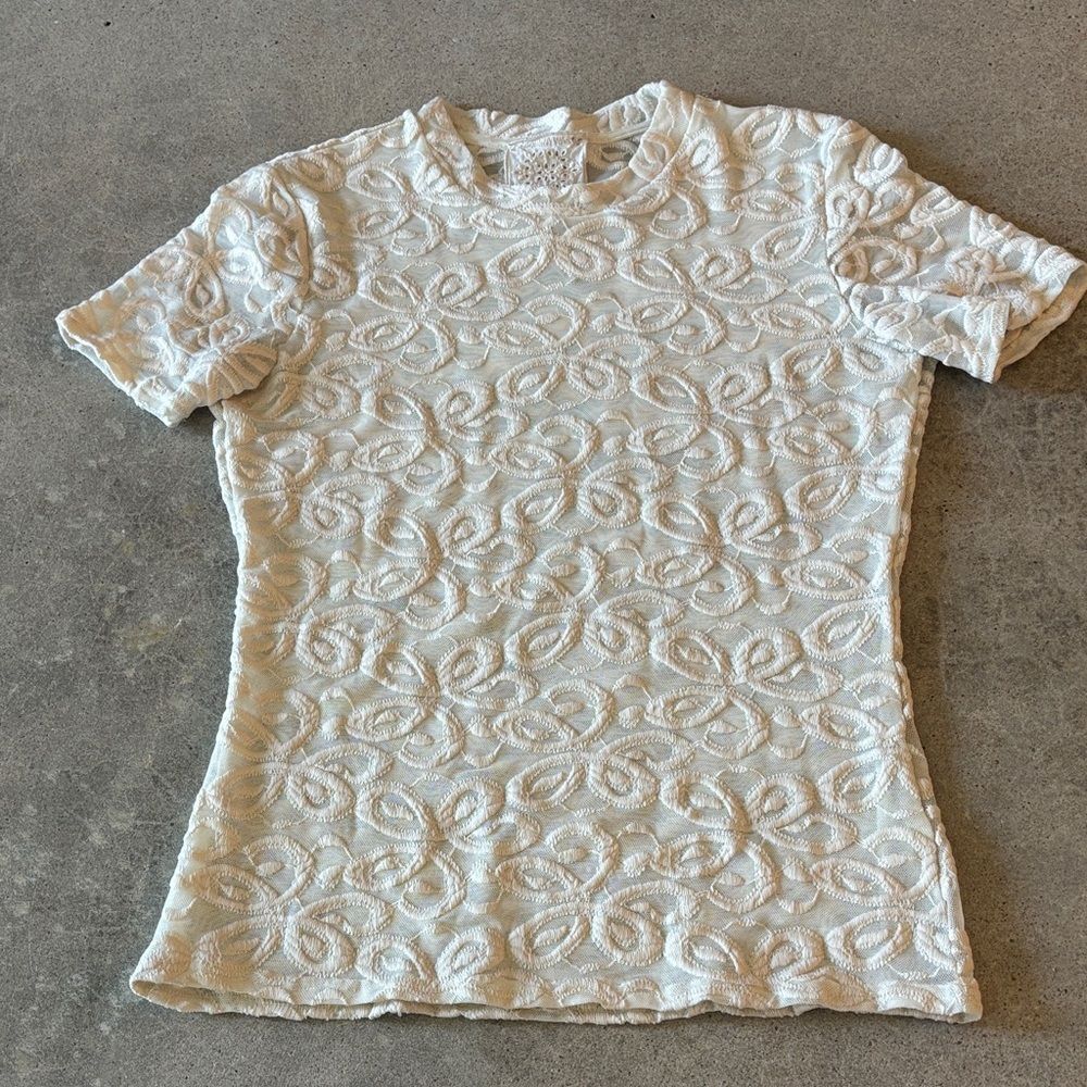 Johnny Was Ivory Swirl Short Sleeve Tee